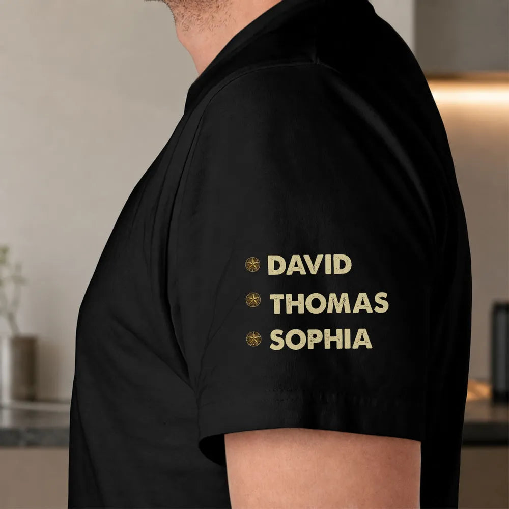 Dad Tax Vintage - Personalized Custom Shirt With Design On Sleeve
