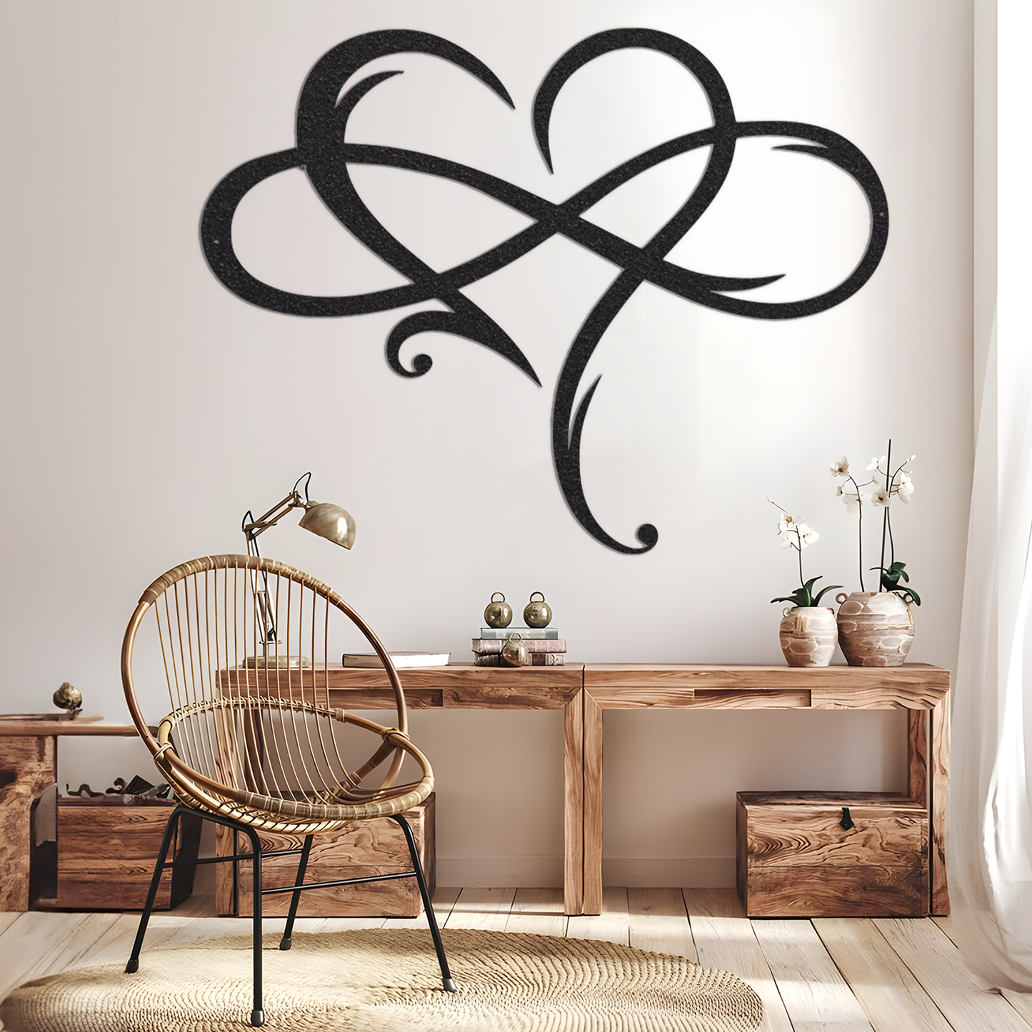 Heart Infinity Metal Wall Decor, Metal Infinity, Love Infinity Sign, Wedding Gift, Anniversary Gift, Bedroom