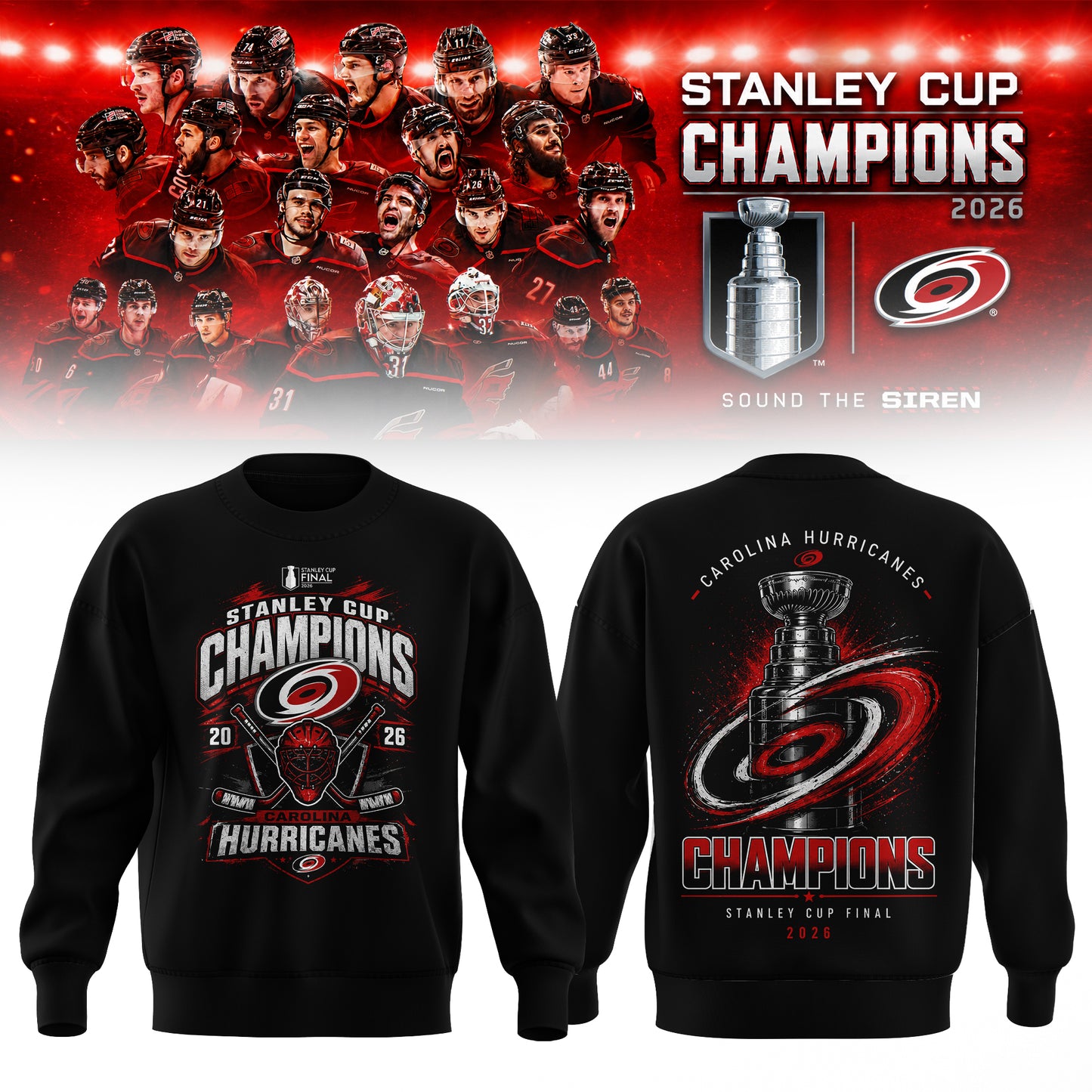 Carolina Hurricanes 2026 Stanley Cup Champions Sweatshirt