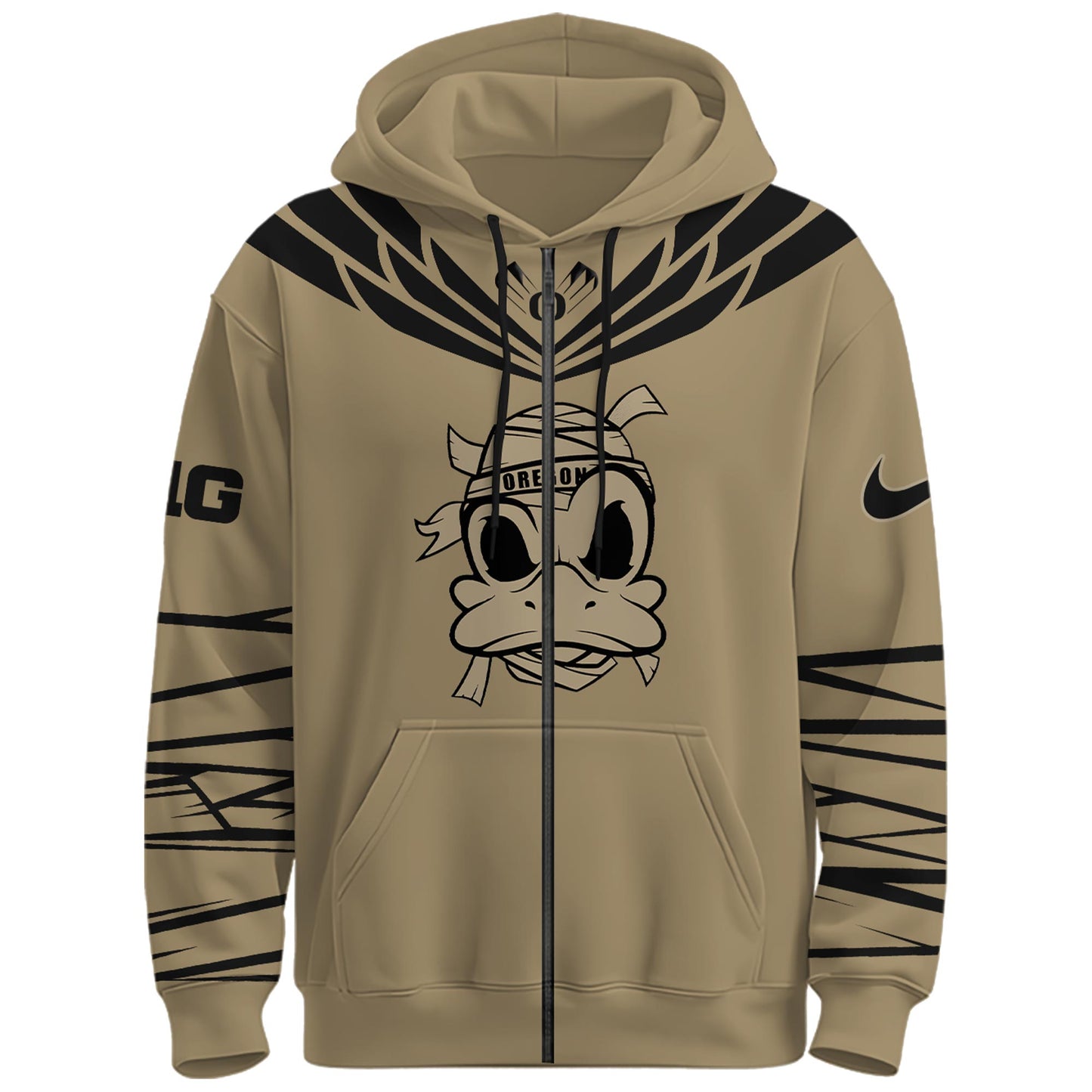 Oregon Grit Strength Zip Hoodie For Oregon Football Fan
