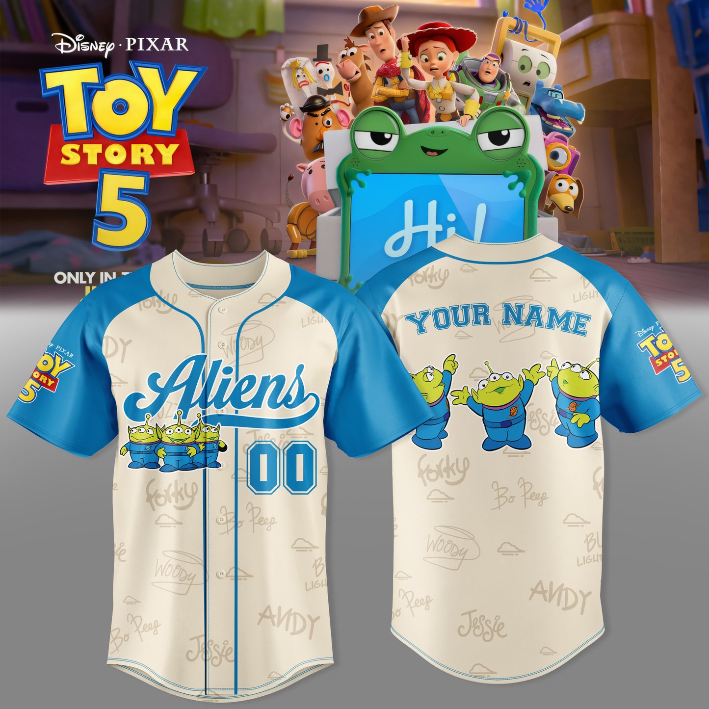 Little Green Aliens Custom Jersey – Toy Story 5 Edition