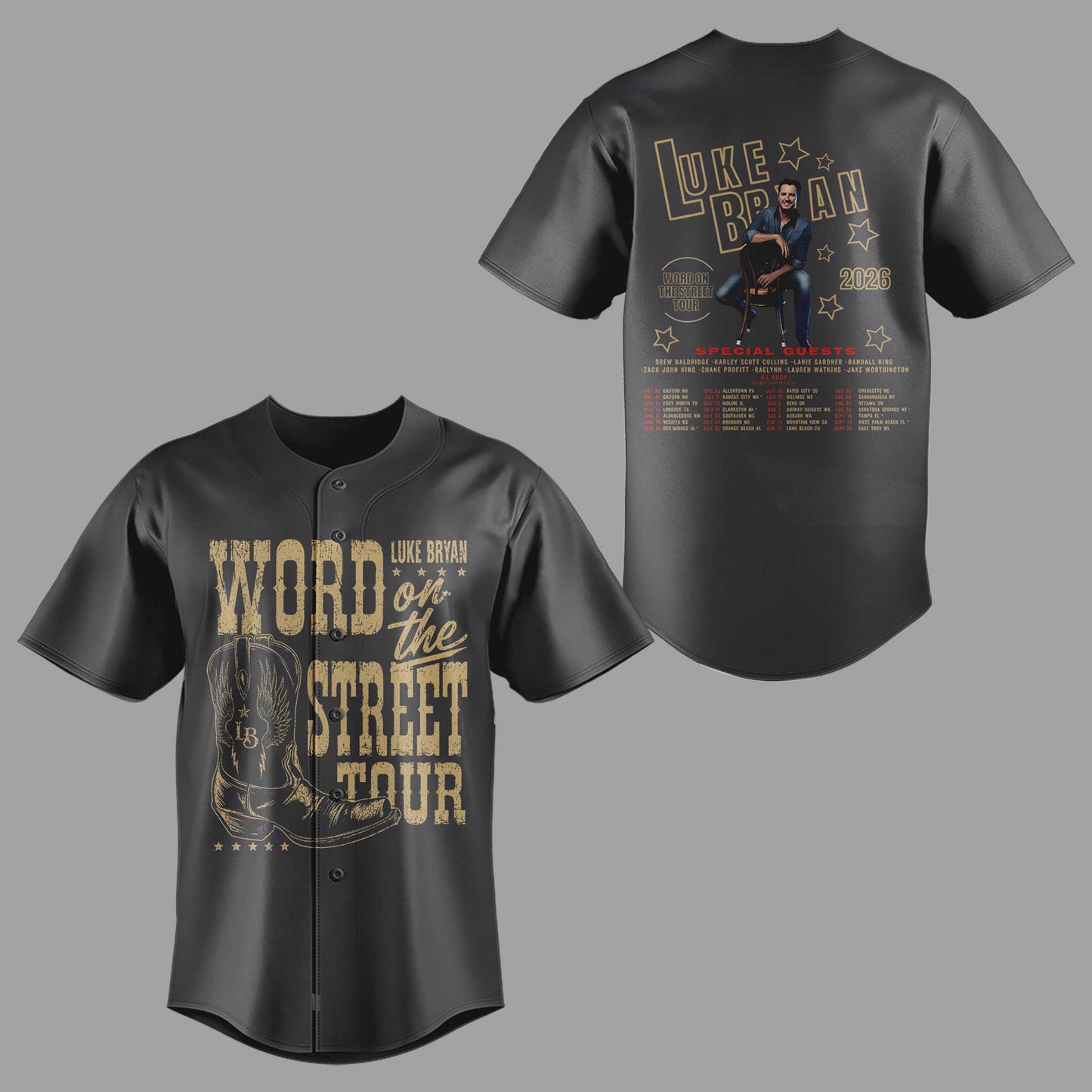 LB "Word On The Street Tour" 🎤🤠 Baseball Jersey-PA052926005
