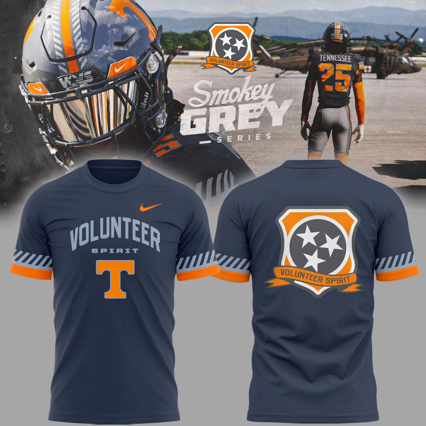 Tennessee Volunteer Football Smokey Grey 'Volunteer Spirit' T-Shirt