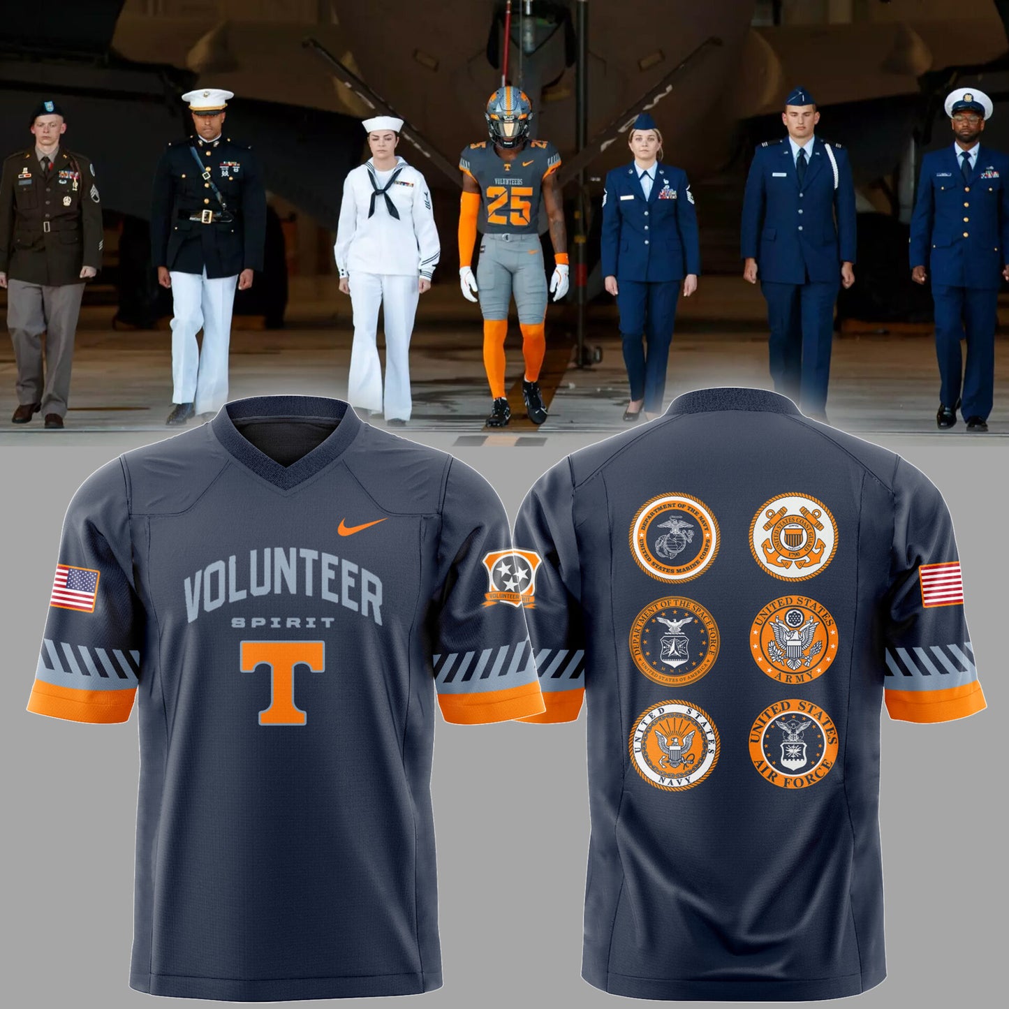 Tennessee Volunteer Football Smokey Grey 'Volunteer Spirit' Jersey