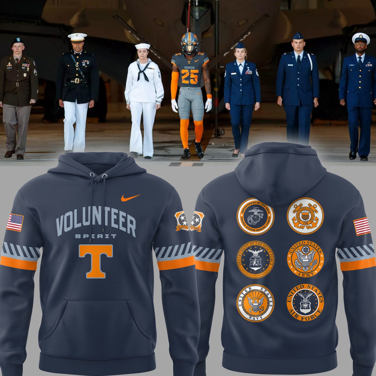 Tennessee Volunteer Football Smokey Grey 'Volunteer Spirit' Hoodie
