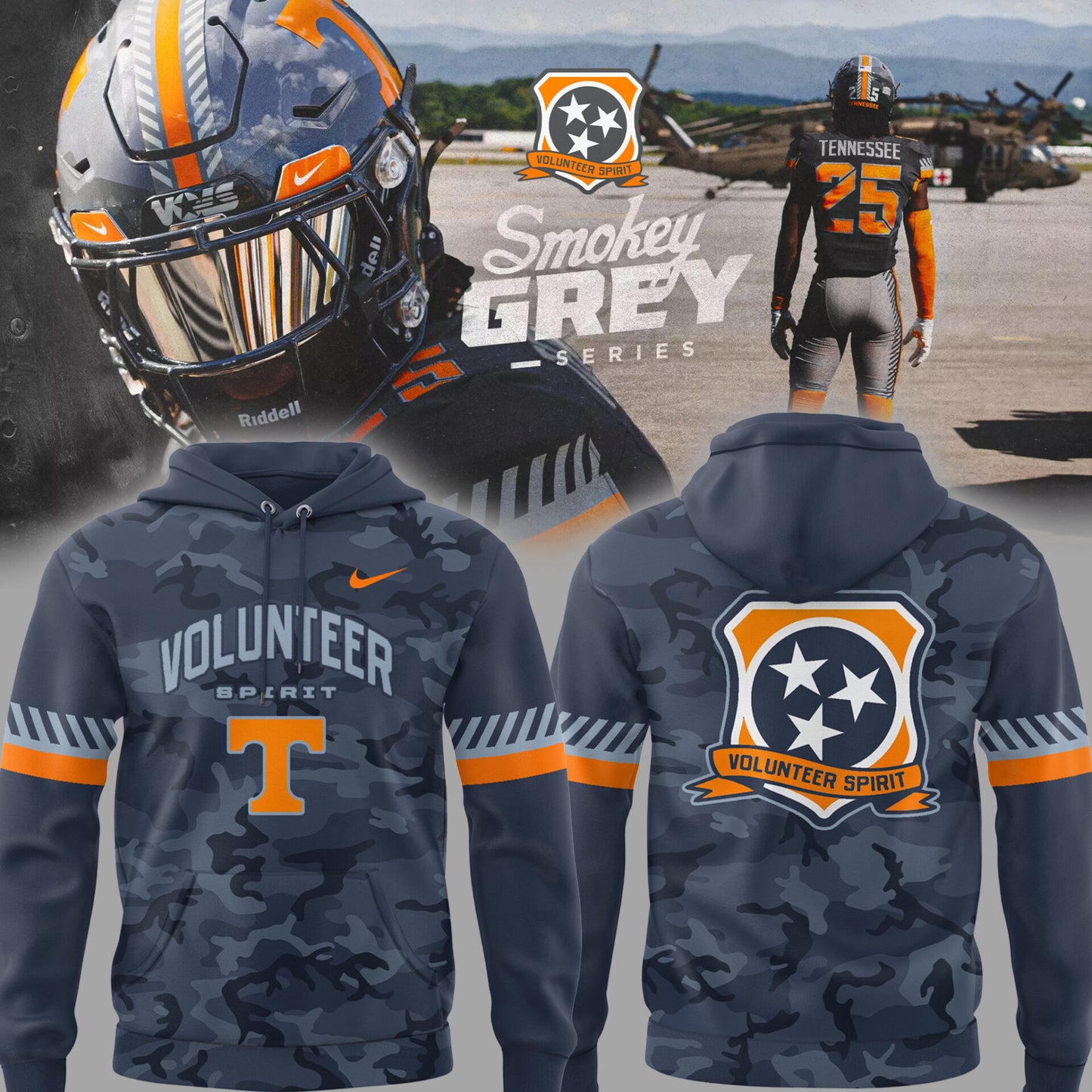 Tennessee Volunteer Football 'Volunteer Spirit' Camo Hoodie