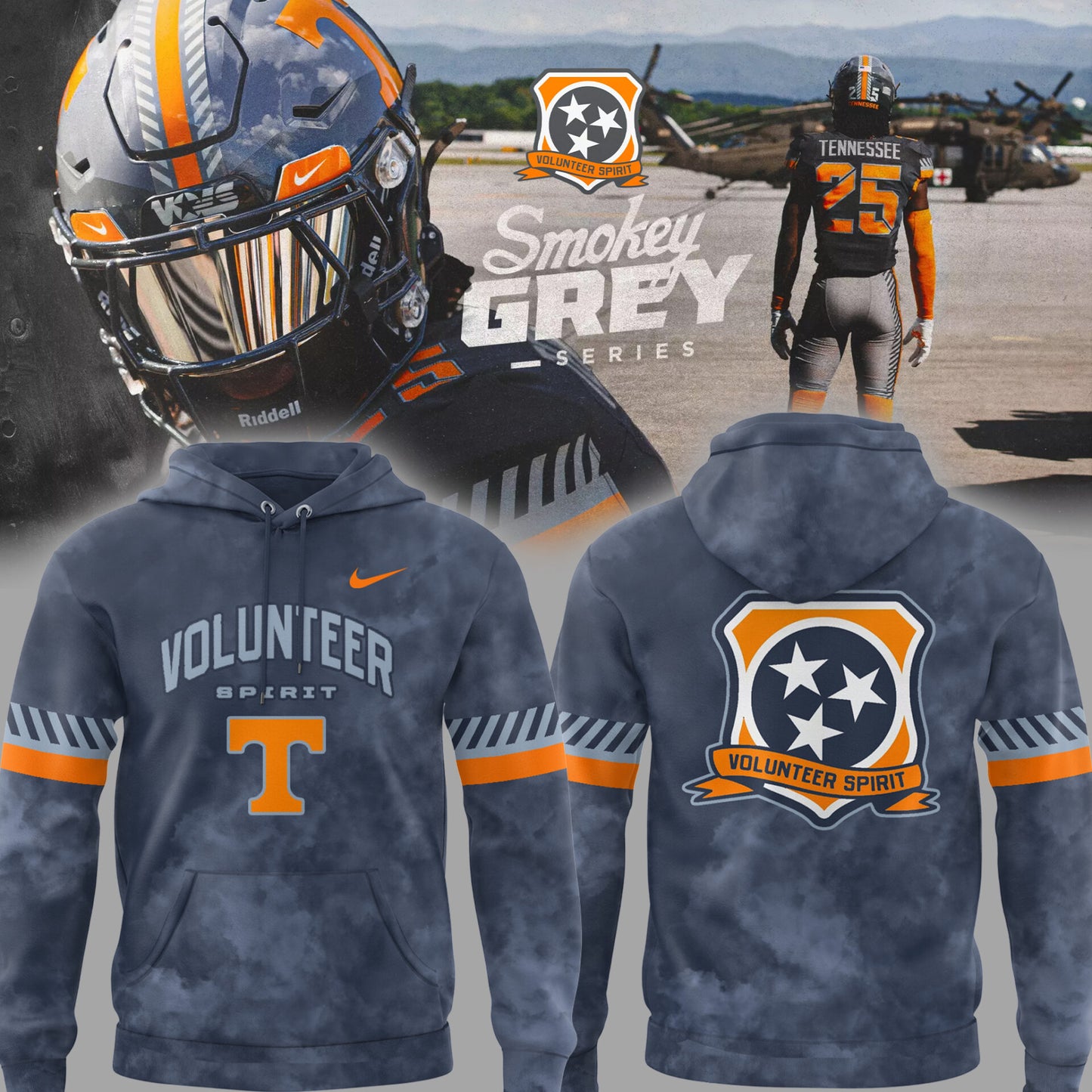 Tennessee Volunteer Football 'Volunteer Spirit' Smockey Hoodie