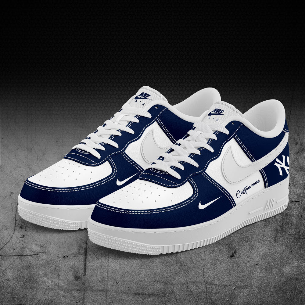 2025 Premium New York Yankees World Series Shoe - New York Yankees Custom Name For Fans Shoes - Navy & White Ver