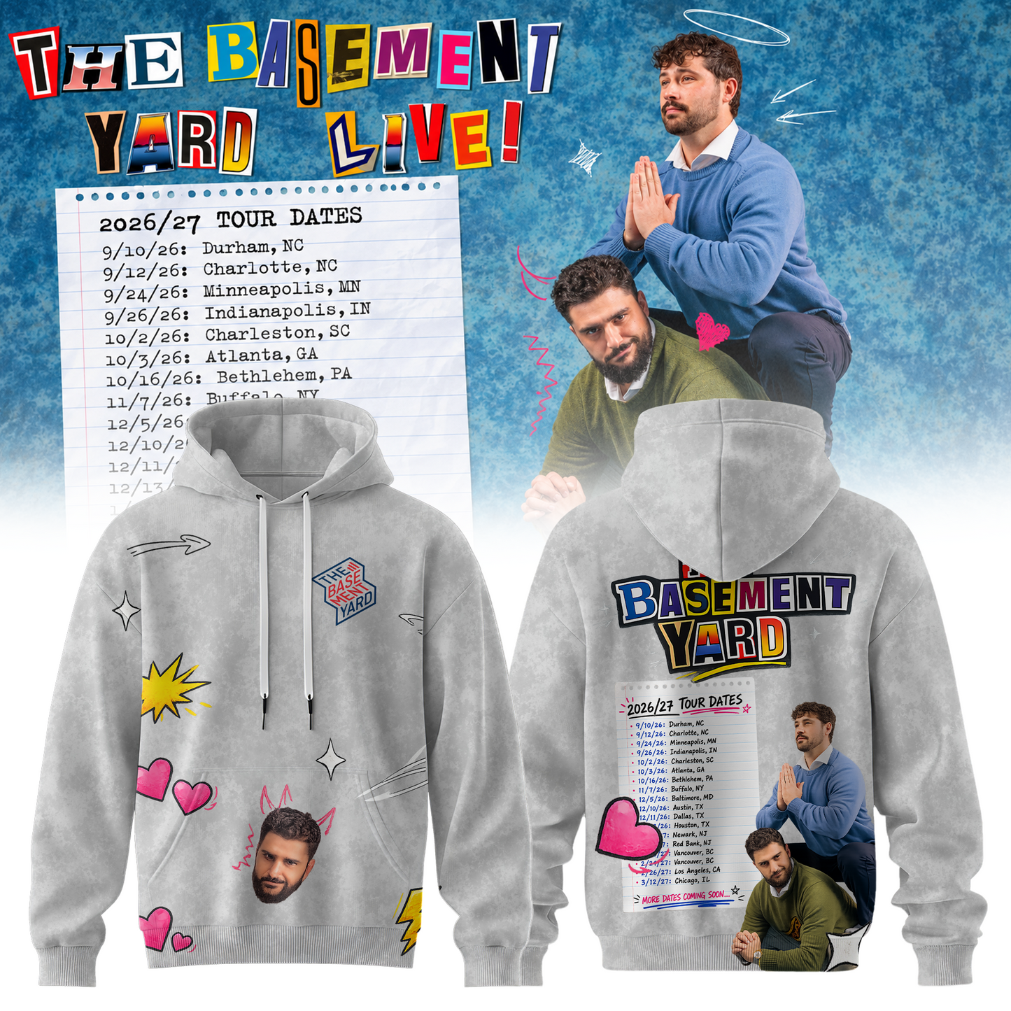 The Basement Yard Live Hoodie – Heather Grey Edition 1