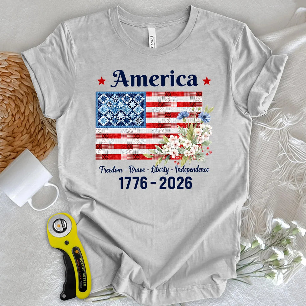 USA 250th Anniversary Patchwork Bloom T-shirt
