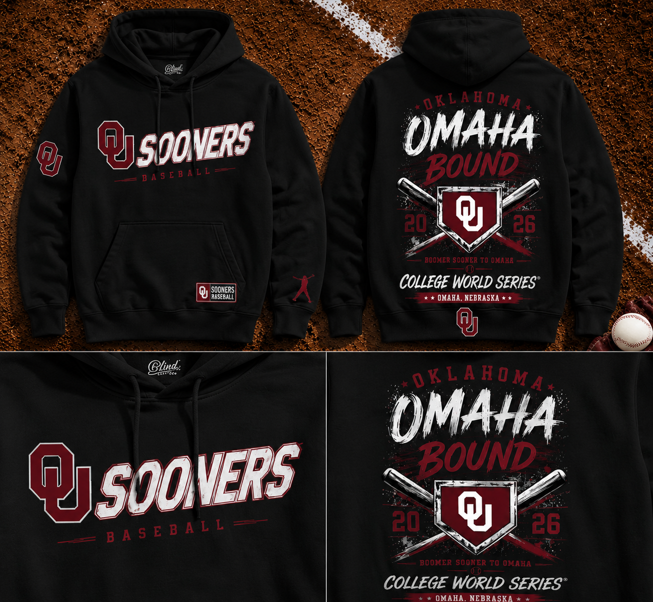 Oklahoma Sooners Baseball 2026 NCAA Baseball Men's College World Series OMAHA Hoodie
