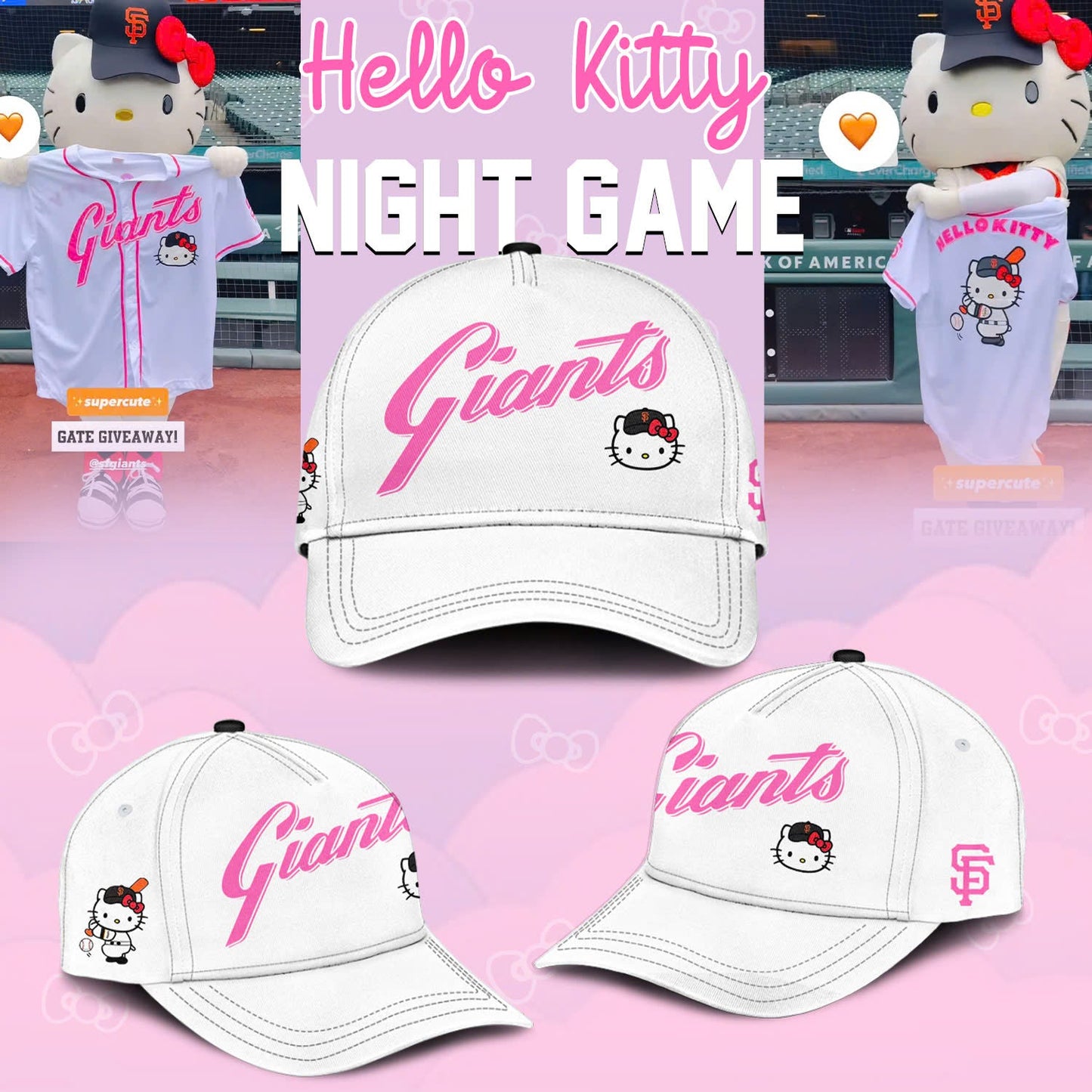 Original Design San Francisco Giants x Hello Kitty 2025 Baseball Jersey