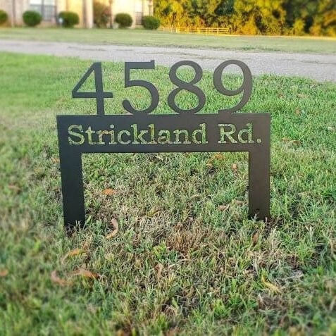 Address Metal Sign, Metal Address Yard Stake, House Number Sign