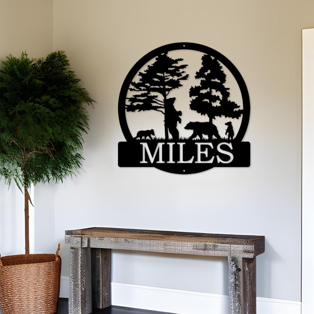 Personalized Metal Sign, Personalized Cabin Sign, Bear Metal Sign, Family Sign
