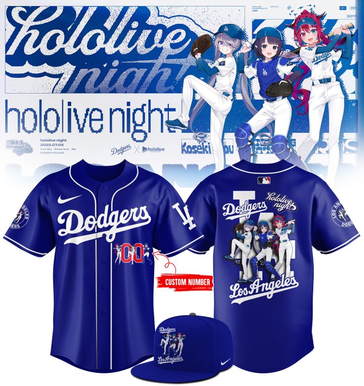 Los Angeles Dodgers Baseball Jersey - Hololive Night Biboo Jersey 2025 LA-25