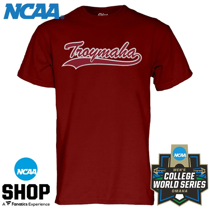 Special Edition Tshirt Troy Trojans Baseball Men’s College World Series 2026 - TROY TO OMAHA T-Shirt