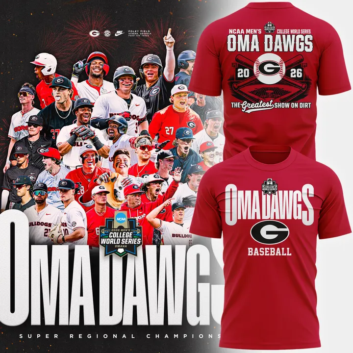 Georgia Bulldogs 2026 Baseball College World Series OmaDawgs Tshirt