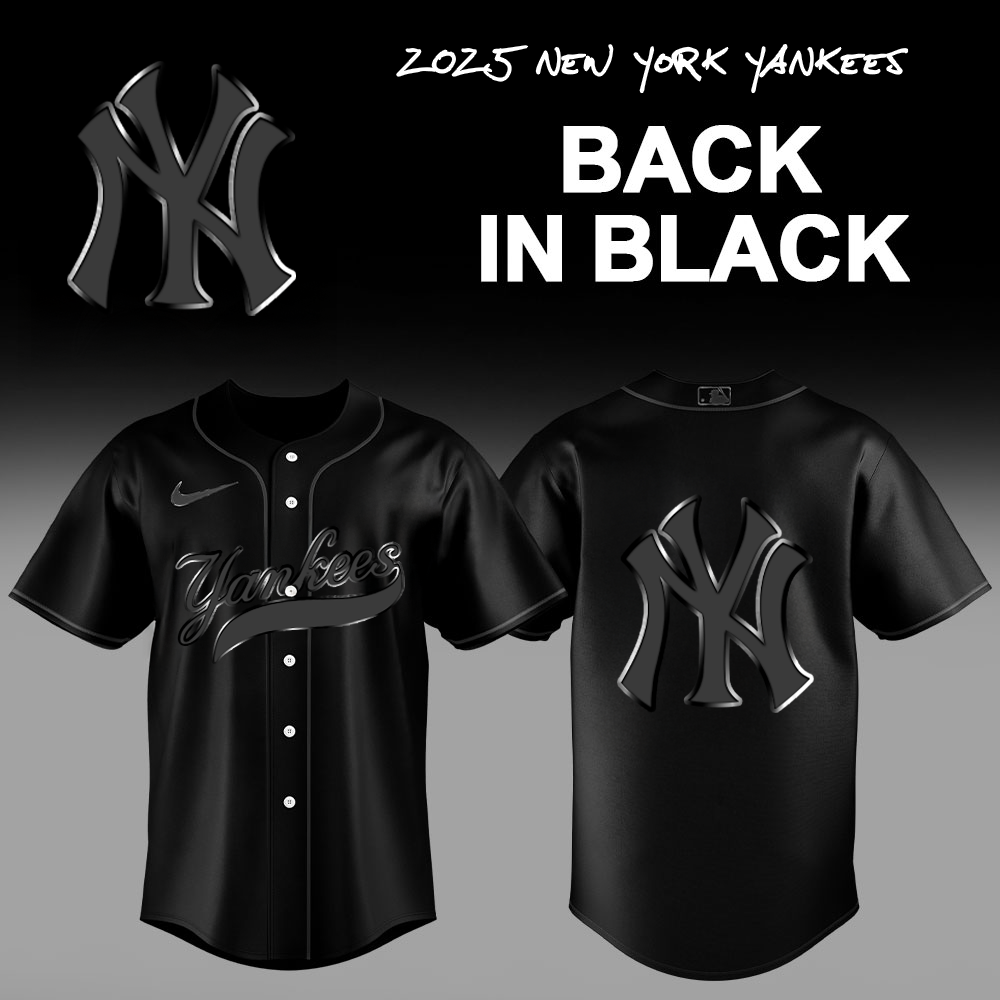 New York Yankees Baseball Jersey Black In Black Edition - High Price And Hight Quality