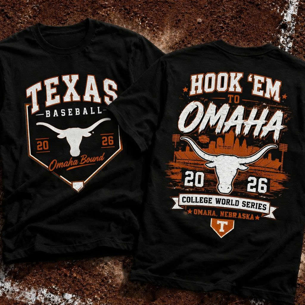 Texas Longhorn Baseball 2026 NCAA Baseball Men's College World Series Omahorns Tshirt