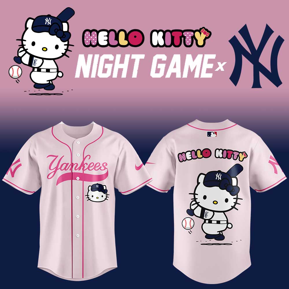 New York Yankees Hello Kitty Night Game Baseball Jersey 2025 Edition