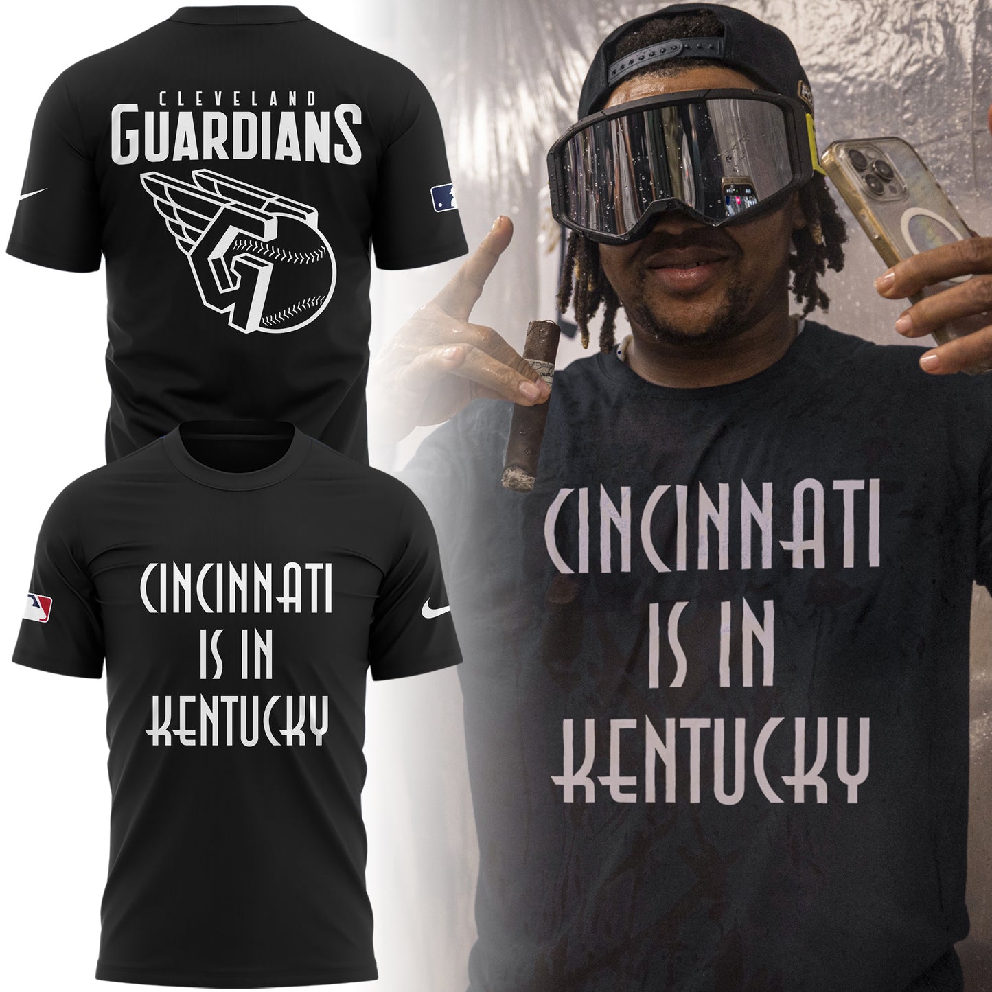 Cleveland Guardians TShirt, Cincinnati is in Kentucky Cleveland Guardians Baseball T shirt