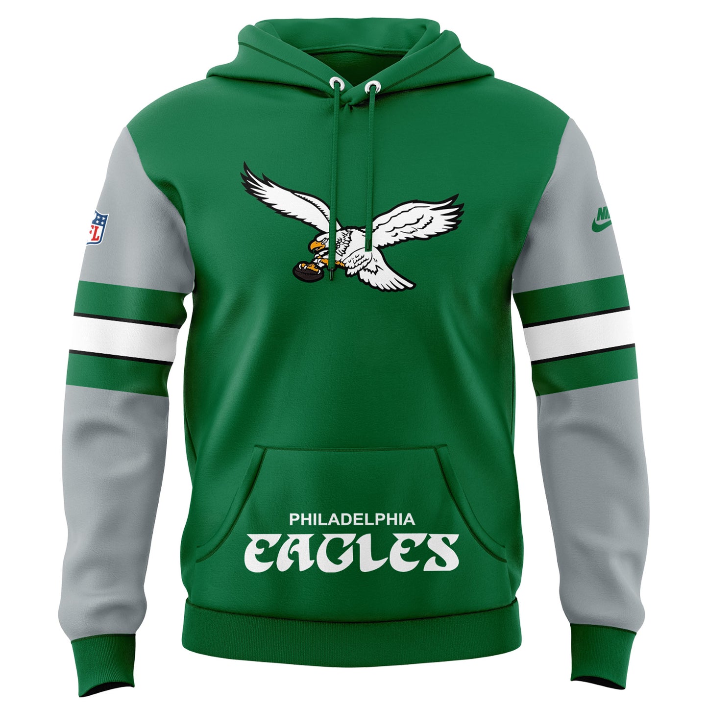 Premium Philadelphia Eagles Gear - Philadelphia Eagles “Two Shoes” Throwback Hoodie 2024 PE02