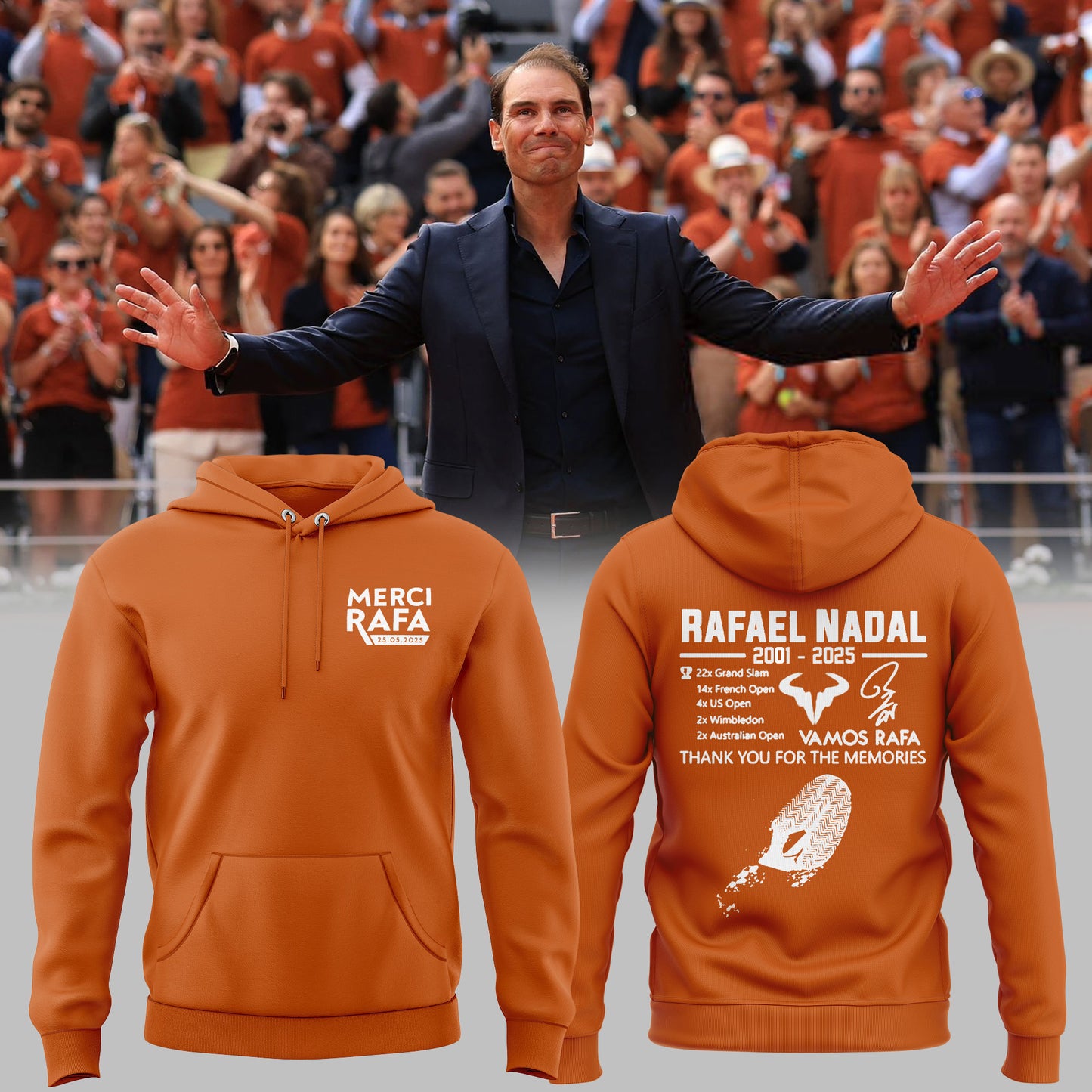 Exclusive Version Rafael Nadal Hoodie 2025 - Merci Rafa Shirt