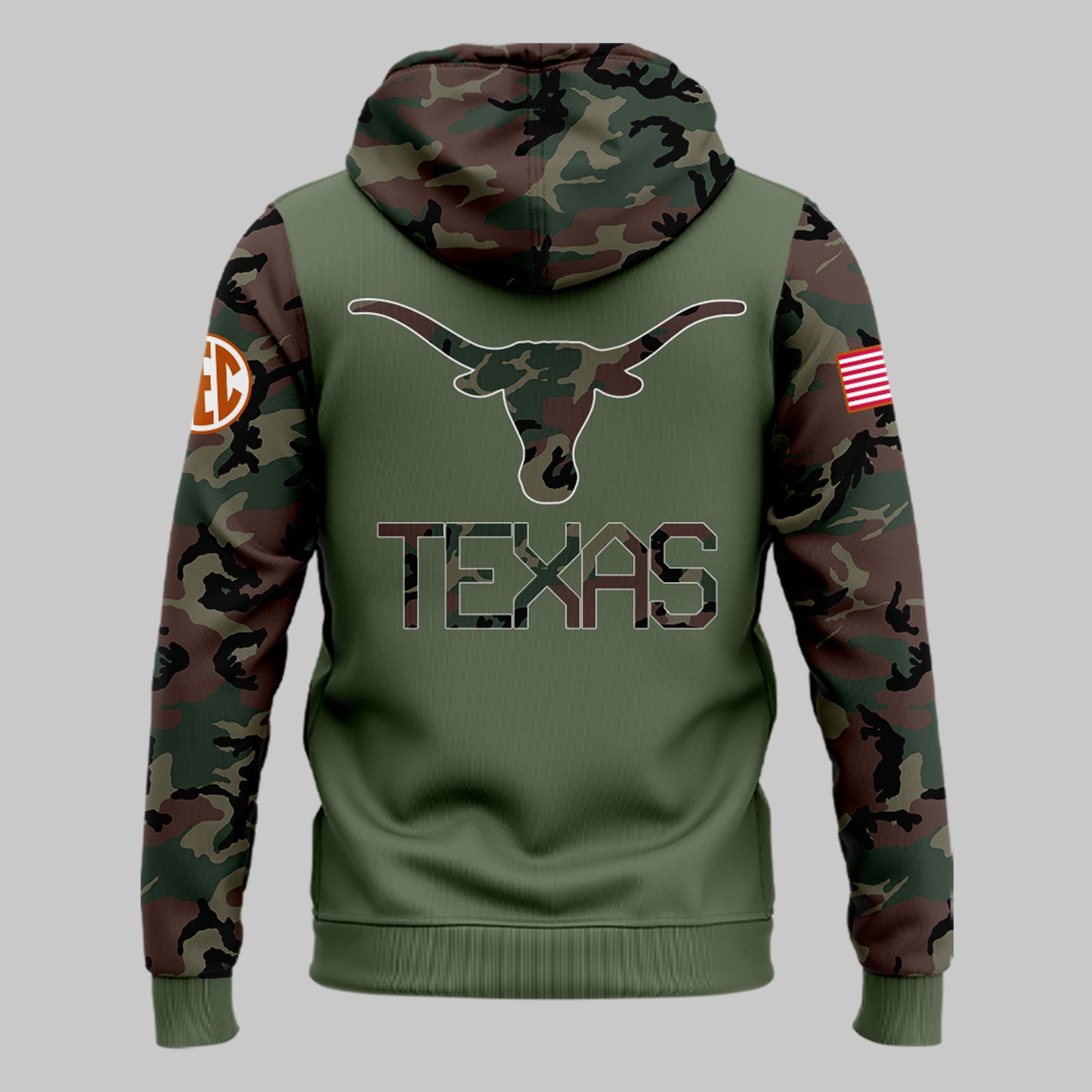 Texas Longhorns Premium Shirt For Fan - Texas Longhorns Camo 2024 Military Appreciation Hoodie - Unique Christmas Gift For Texas Longhorns Lover TL01