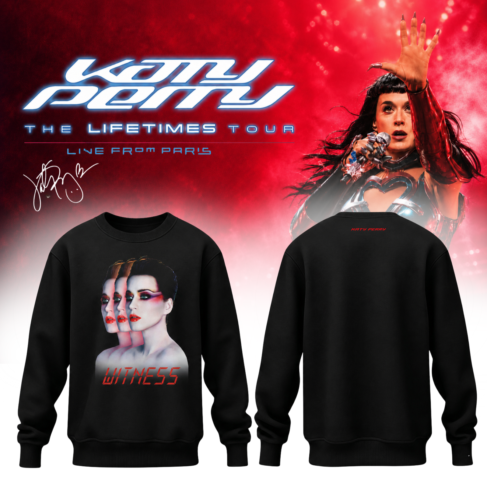Katy Perry  " The Lifetimes Tour Live From Paris " Sweatshirt