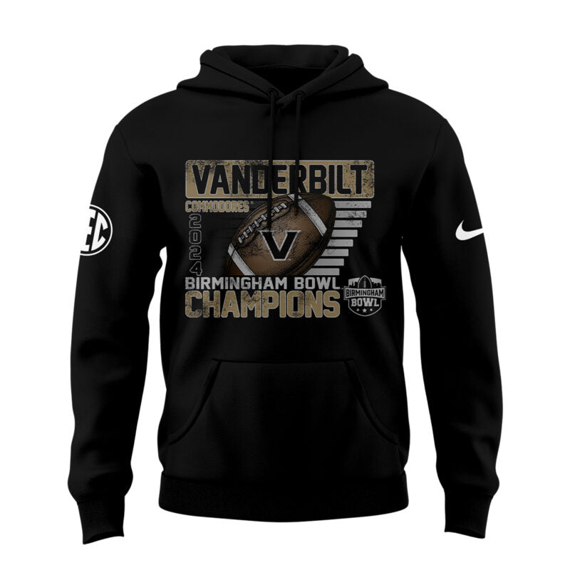 Premium Vanderbilt Football Birmingham Bowl Champions Merch - Limited Edition Vanderbilt Football Birmingham Bowl Champions Hoodie - Vanderbilt Shirt For Fans