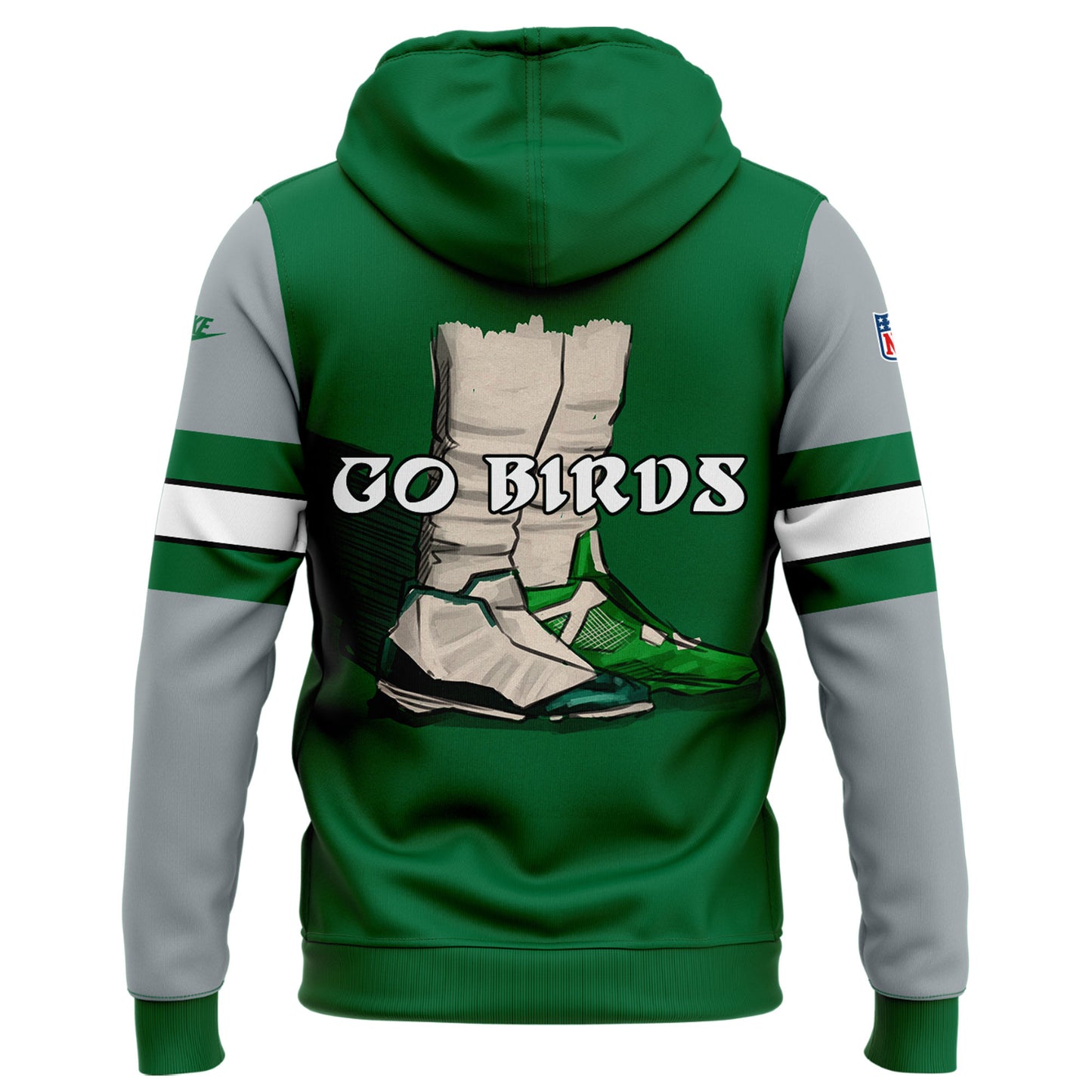 Premium Philadelphia Eagles Gear - Philadelphia Eagles “Two Shoes” Throwback Hoodie 2024 PE02