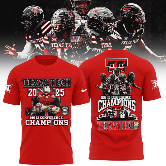 Texas Tech Red Raiders 2025 CHAMPIONS Big12 Football Combo T-Shirt