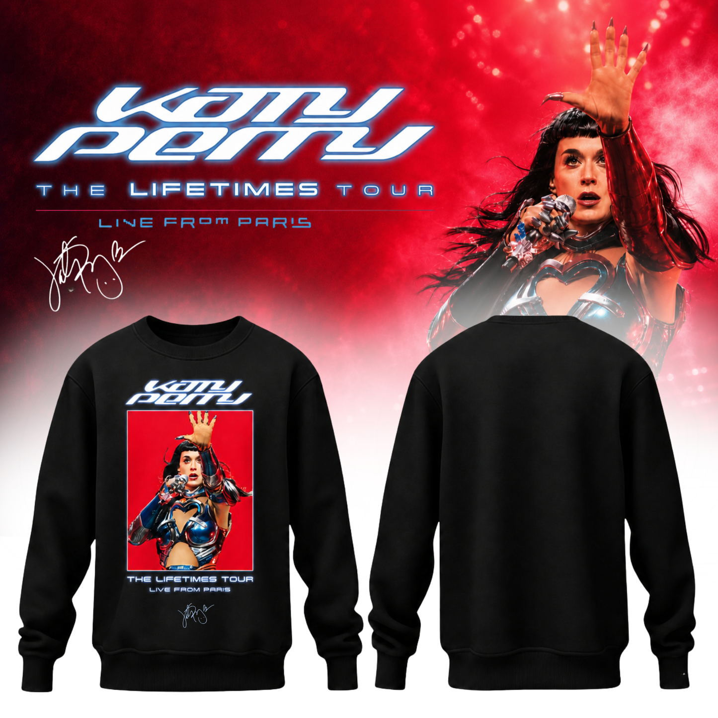 Katy Perry  " The Lifetimes Tour Live From Paris " Sweatshirt