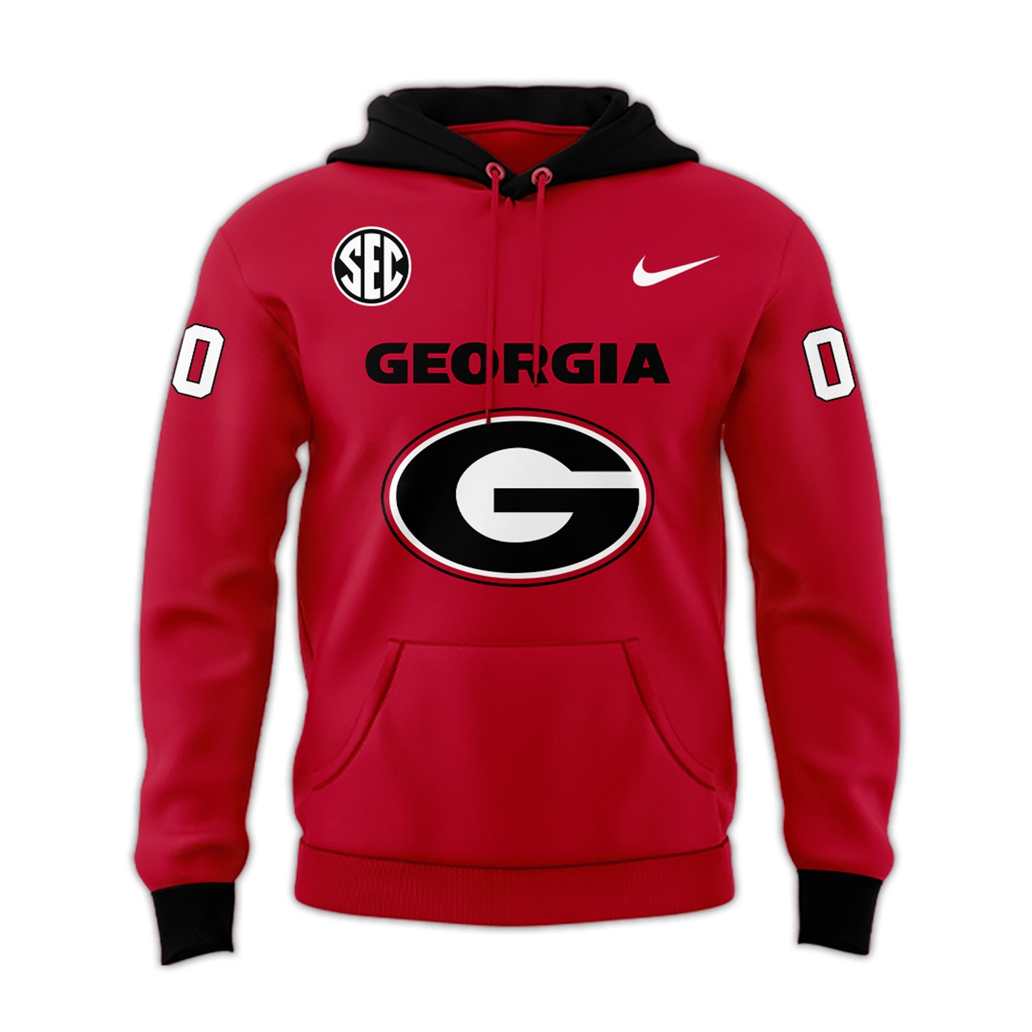 Premium Georgia Bulldogs Gear - Georgia Bulldogs Football Custom Fleece Pullover Red Hoodie GB03