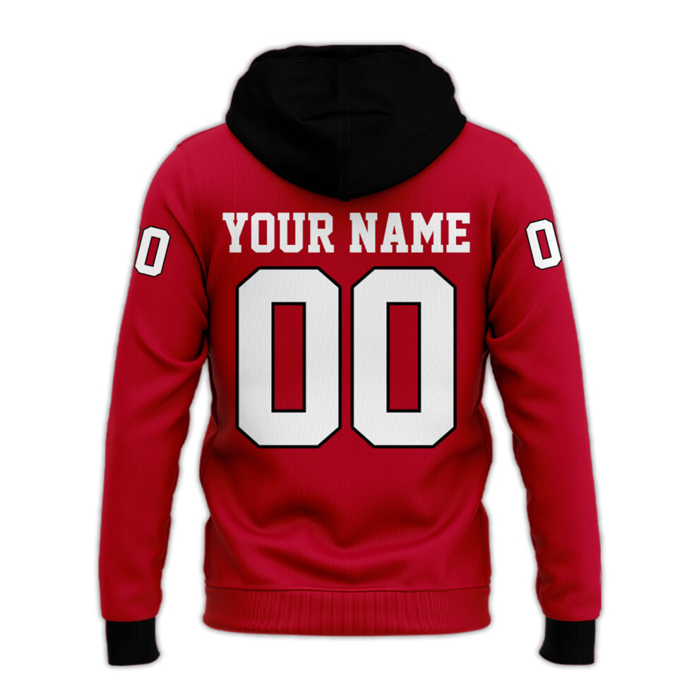 Premium Georgia Bulldogs Gear - Georgia Bulldogs Football Custom Fleece Pullover Red Hoodie GB03