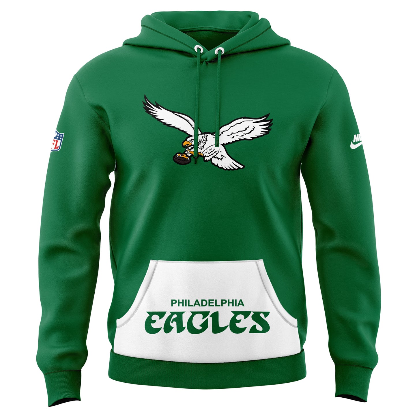 Premium Philadelphia Eagles Gear - Philadelphia Eagles “Two Shoes” Throwback Hoodie 2024 PE07