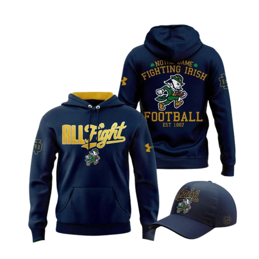 Notre Dame Football "The Fighting Irish" 2025 Navy Hoodie v2