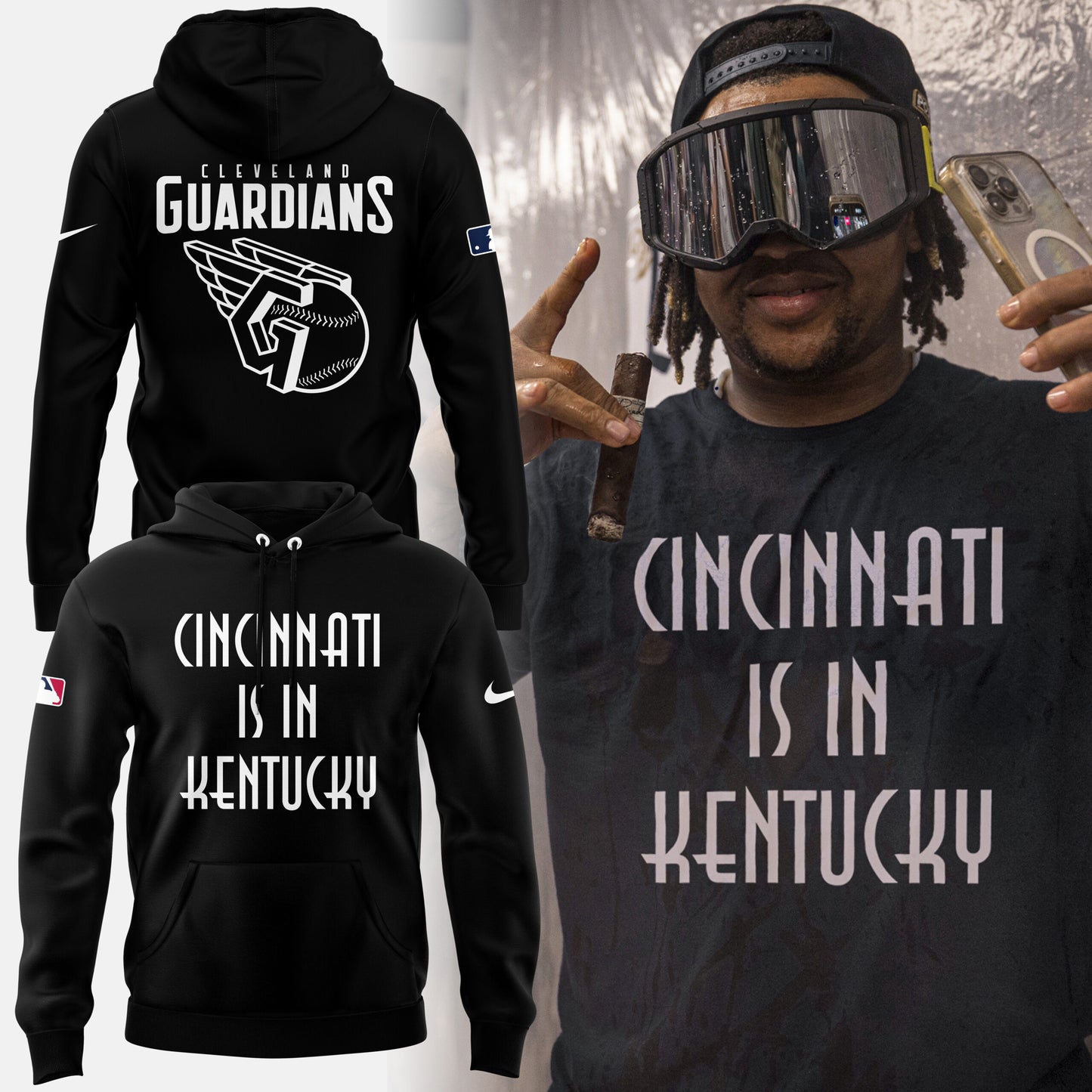 Cleveland Guardians Hoodie, Cincinnati is in Kentucky Cleveland Guardians Baseball Hoodie