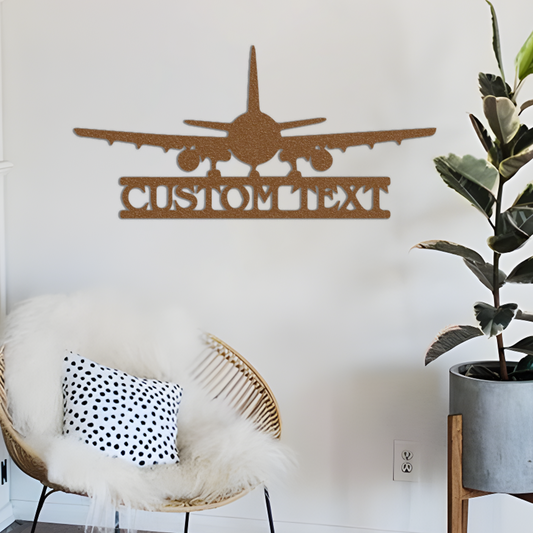 Airplane Metal Art, Metal Monogram Sign, Airplane Wall Decor, Custom Metal Signs, Airplane Metal Wall Decor, Personalized Sign