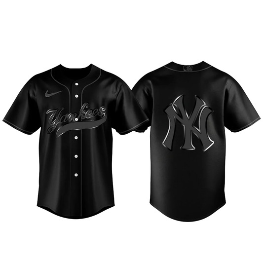 New York Yankees Baseball Jersey Black In Black Edition - High Price And Hight Quality
