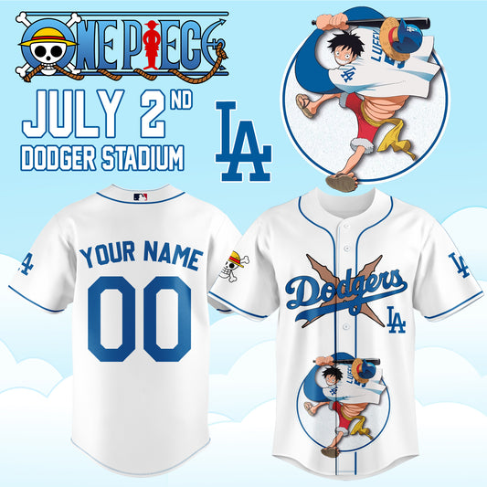 ,.ONE PIECE Night with the Los Angeles Dogger 2026 Jersey 1 (Custom Name &amp; Number)