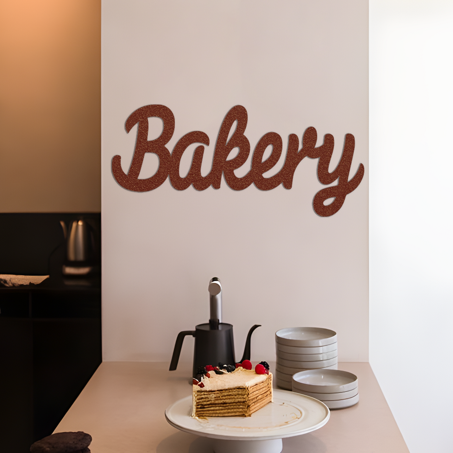 Bakery Sign Metal Wall Art, Metal Words Bakery Decor, Outdoor Metal Sign, Laser Cut Metal Sign, Shop Sign Wall Hanging, Metal Wall Decor