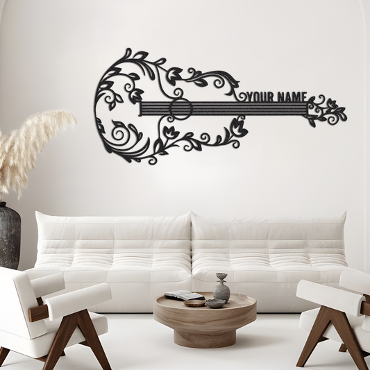 Personalized Floral Violin Metal Wall Art With Lights, Musical Instrument Wall Art, Musician Gift, Music Studio Decor, Gift For Friend