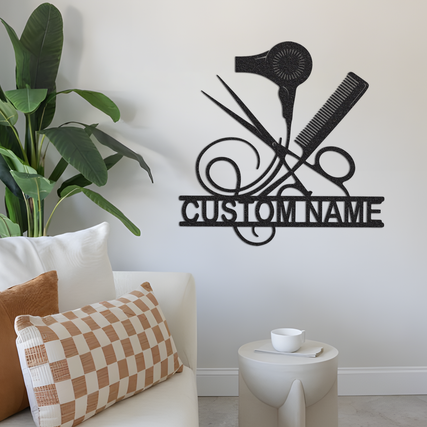 Personalized Hair Salon Metal Wall Art With Lights, Hair Stylish Gift Hair Salon Decor, Home Decor, Hair Salon Shop Owner Gift, Custom Sign