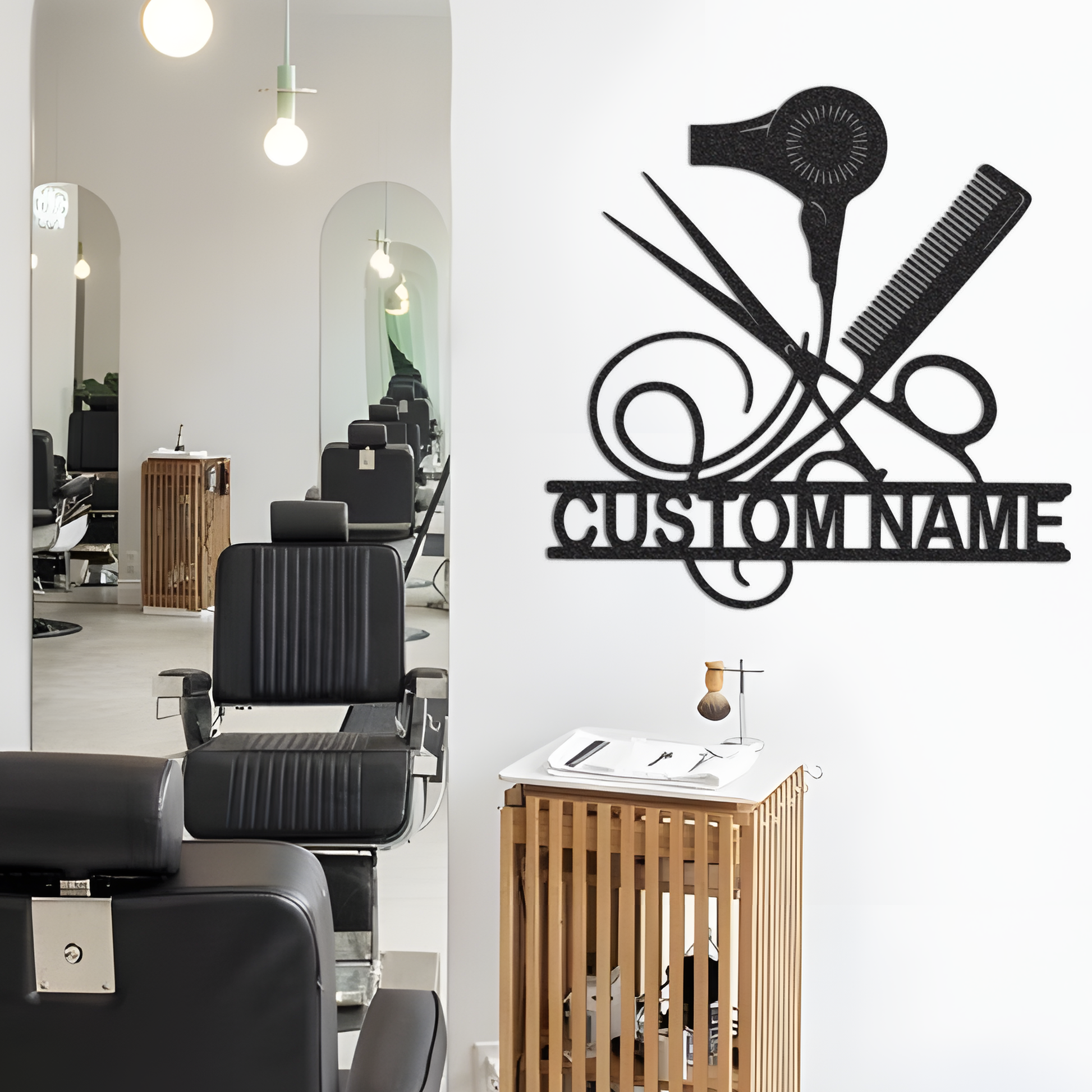 Personalized Hair Salon Metal Wall Art With Lights, Hair Stylish Gift Hair Salon Decor, Home Decor, Hair Salon Shop Owner Gift, Custom Sign