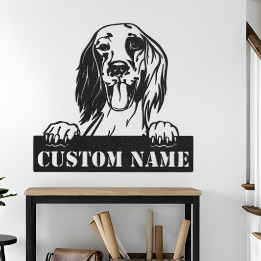 Custom English Setter Dog Metal Sign with Led Lights, English Setter Dog Gift, Gift for Lover Dog, Dog Name Sign, English Setter Dog Decor