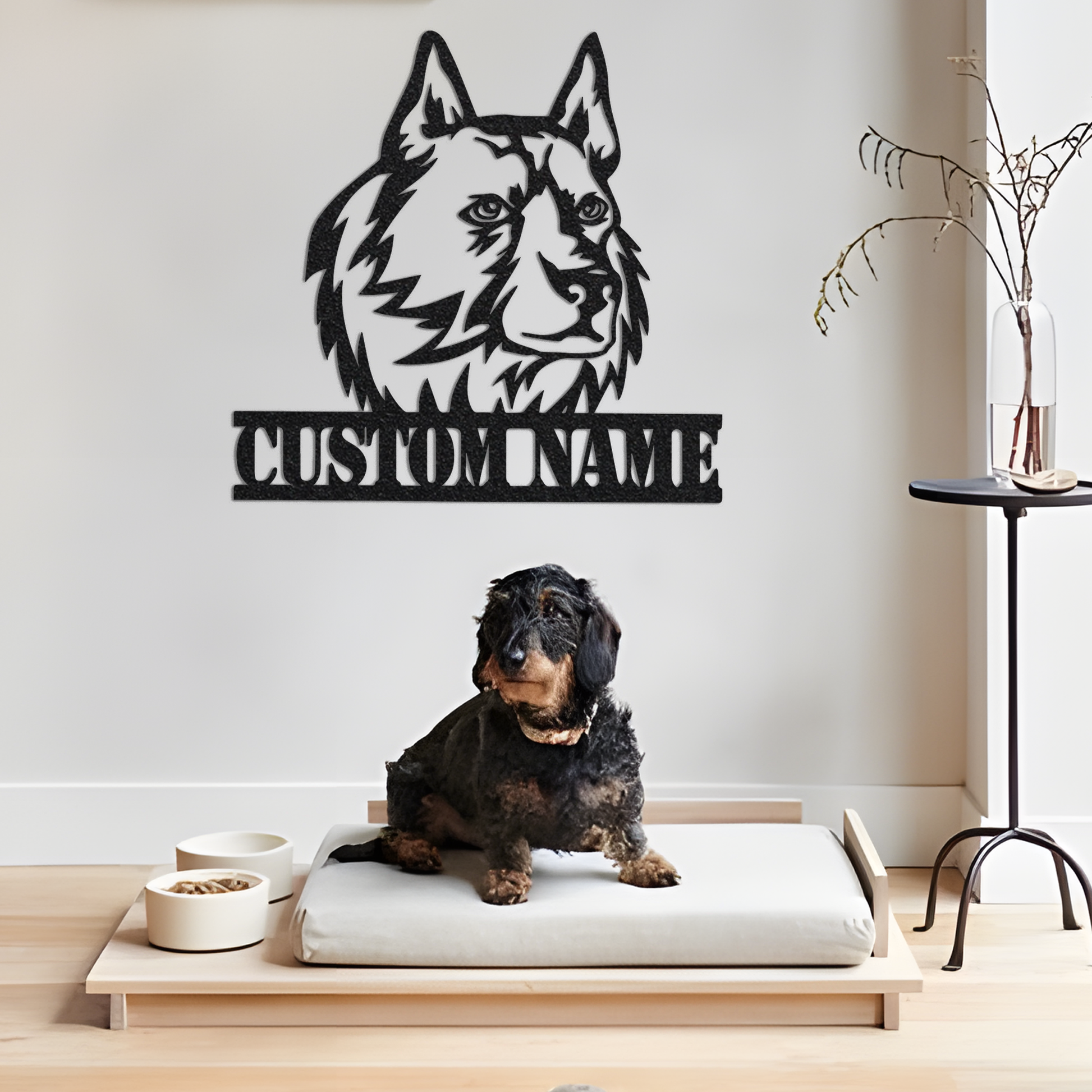 Custom Finnish Spitz Dog Metal Wall Art With Light, Dog Name Sign, Dog Owner Gift, Dog Welcome Sign, Finnish Spitz Decor, Finnish Spitz Gift