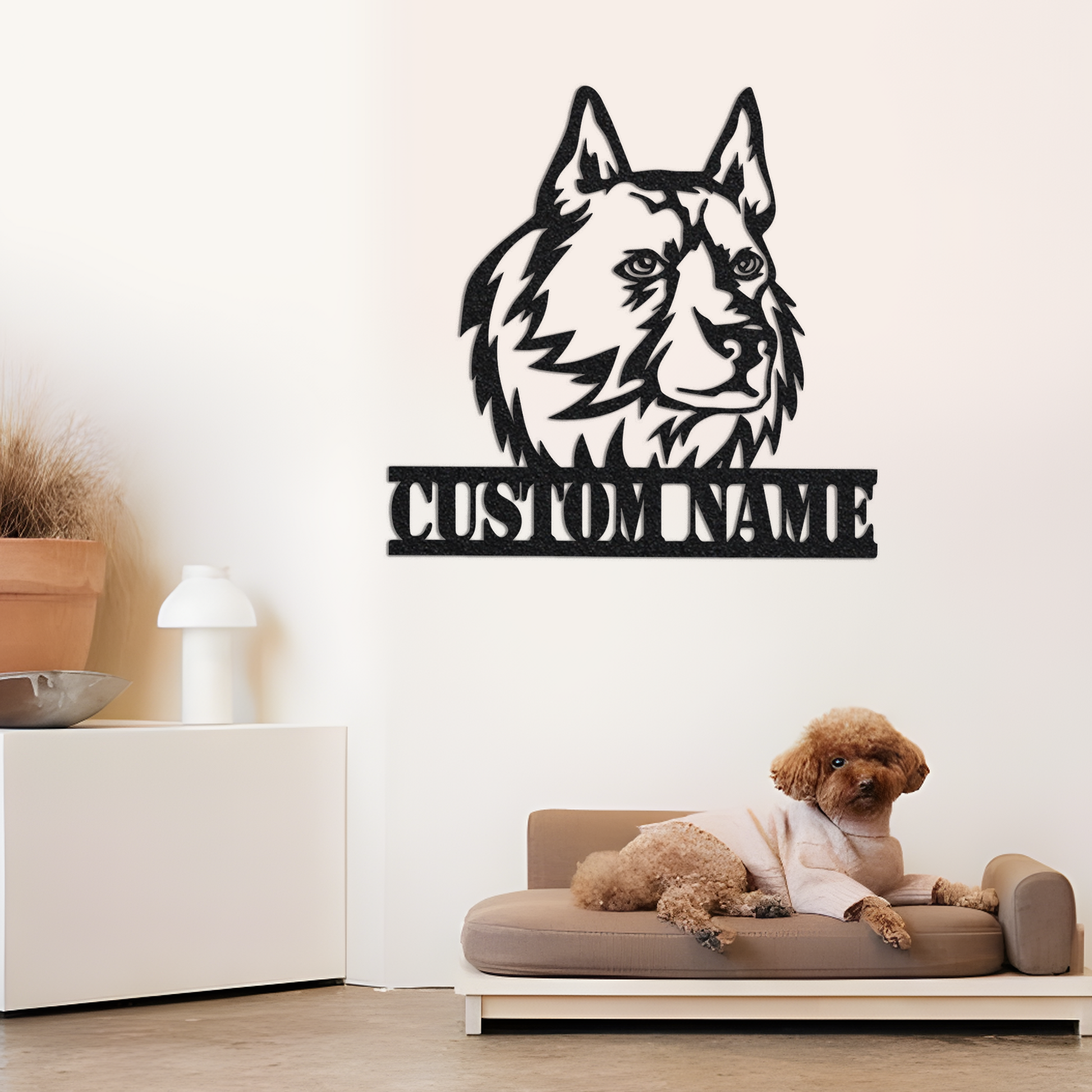 Custom Finnish Spitz Dog Metal Wall Art With Light, Dog Name Sign, Dog Owner Gift, Dog Welcome Sign, Finnish Spitz Decor, Finnish Spitz Gift