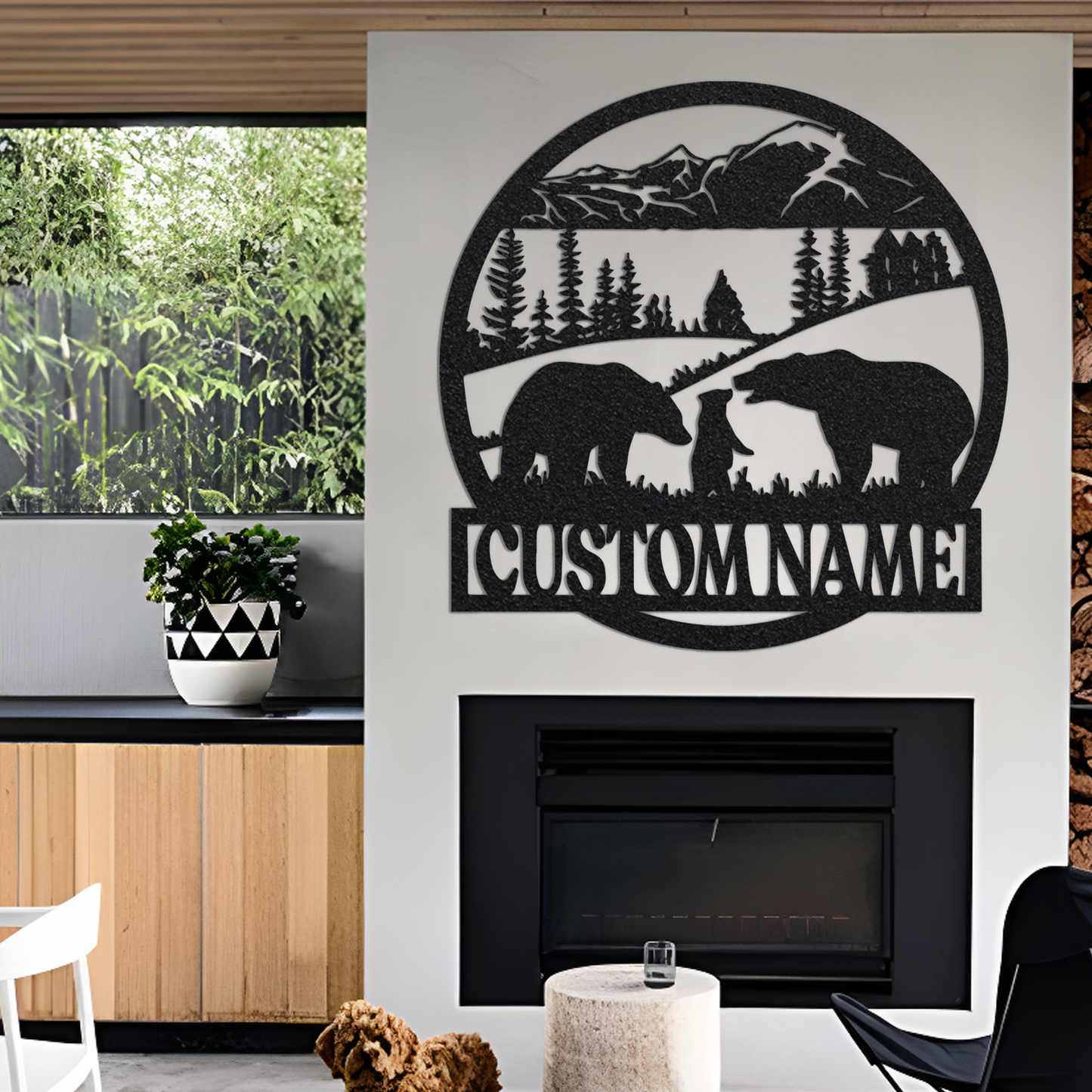 Custom Bear Metal Wall Sign-Personalized Bear Metal Wall Art-Bear Metal Wall Decor-Bear Name Signs-Bear Cabin Sign-Bear Lover's Gifts