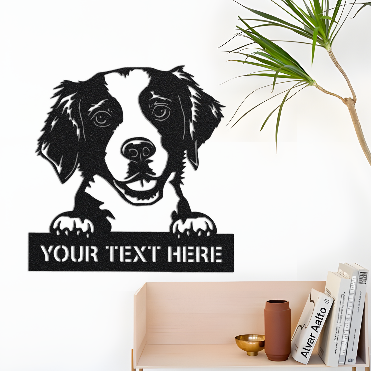 Brittany Spaniel Metal Sign, Dog Leash ,Pet Lover Gift, Dog Wall Decor